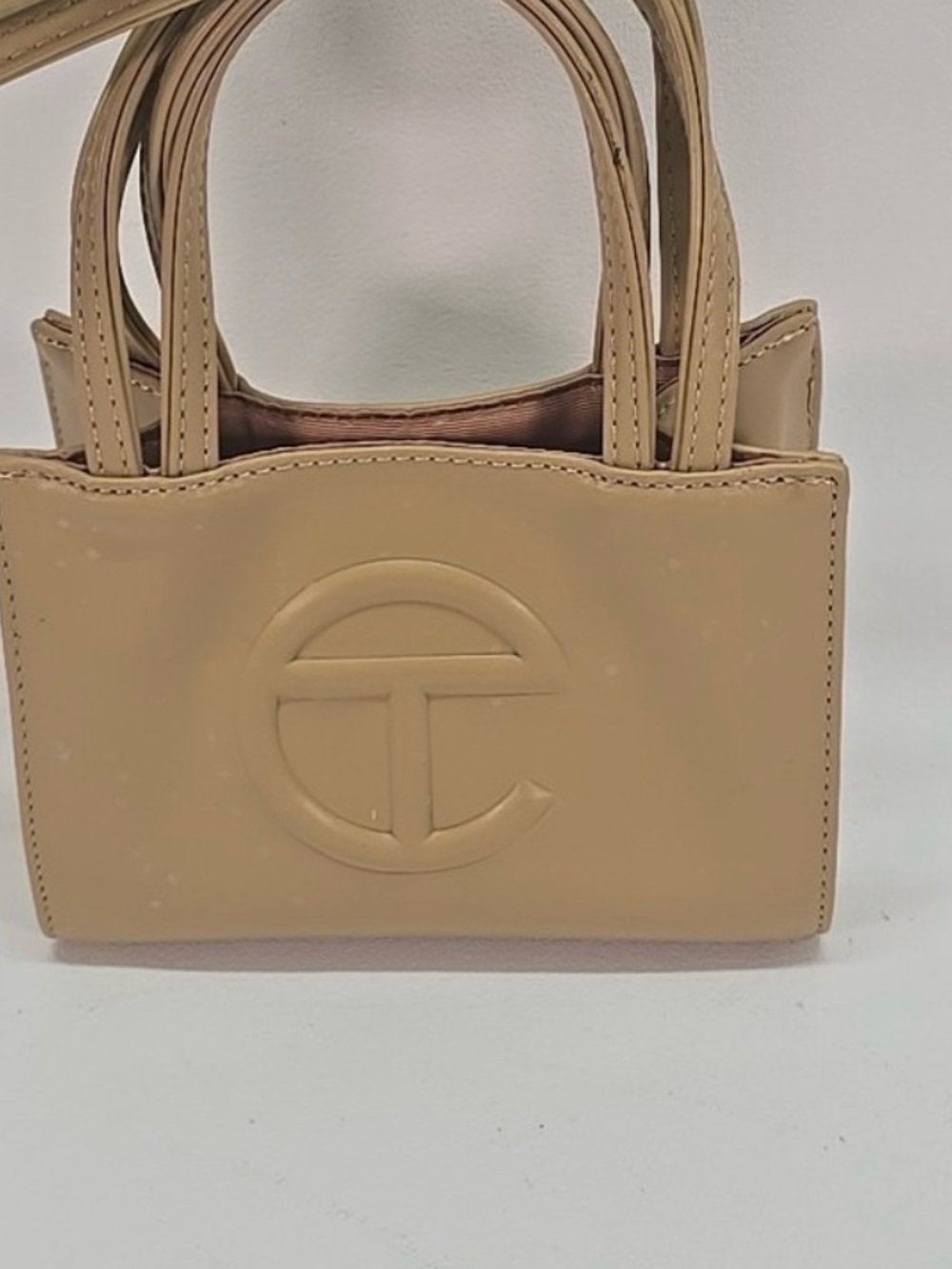 Beige Structured Top-Handle Women's Bag
